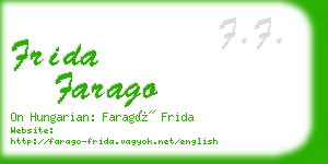 frida farago business card